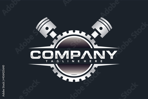 gear piston emblem logo