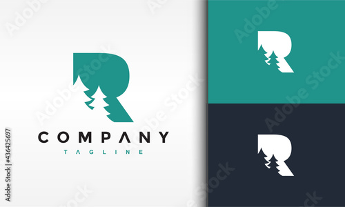 letter R fir tree logo