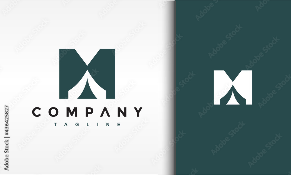 Naklejka premium letter M tent logo