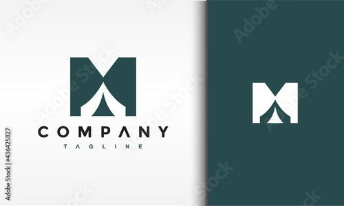 letter M tent logo