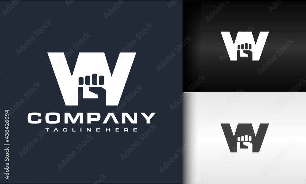 letter W fist logo letter W fist logo