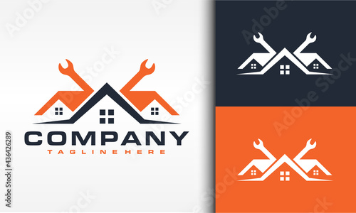 real estate home wrench logo