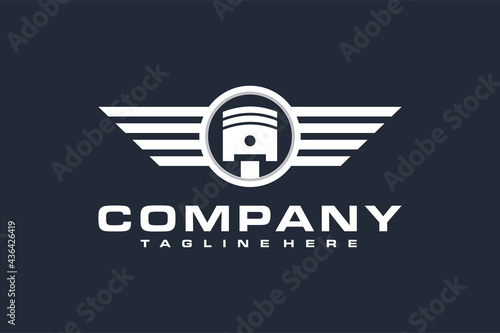 simple piston wing logo