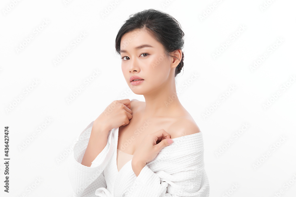 Beautiful young asian woman with clean fresh skin on white background, Face care, Facial treatment, Cosmetology, beauty and spa, Asian women portrait Beautiful young asian woman with clean fresh skin on white background, Face care, Facial treatment, Cosmetology, beauty and spa, Asian women portrait