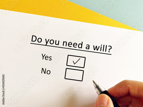 Questionnaire about last will