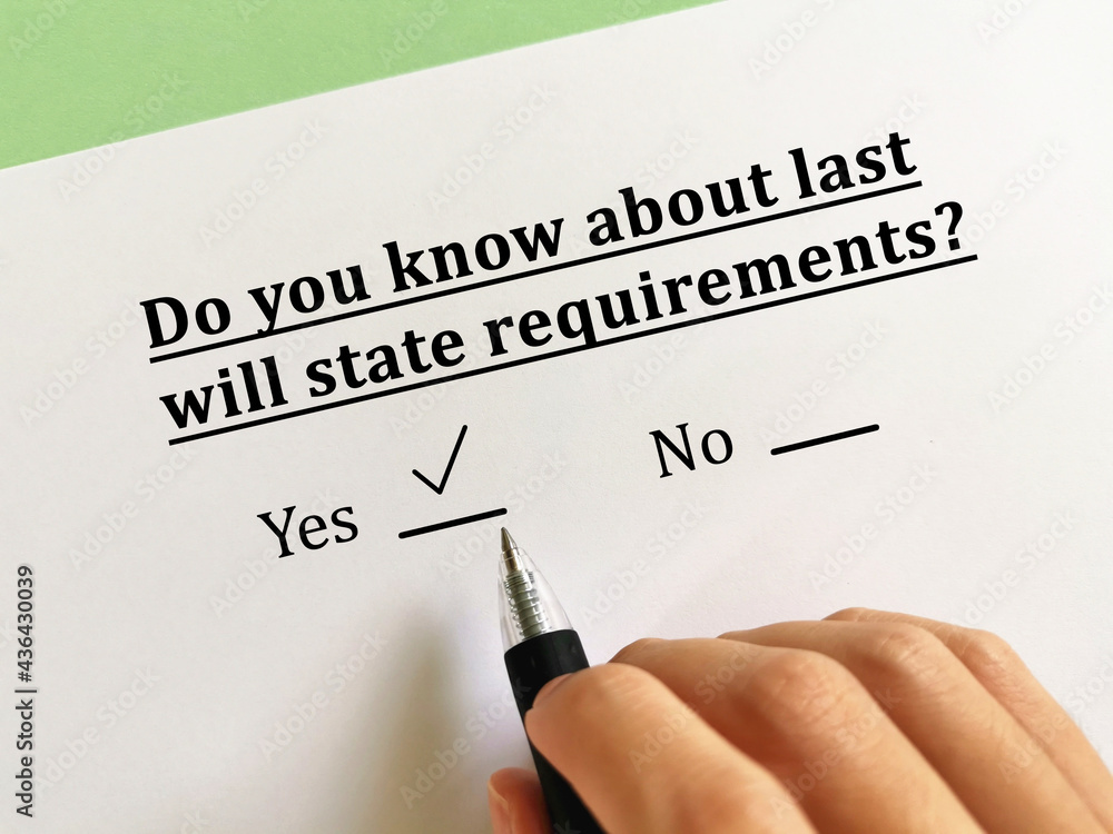Questionnaire about last will Questionnaire about last will