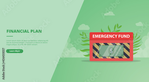 financial plan campaign for web website home homepage landing page banner template with color flat style