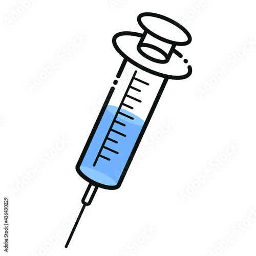 Injection with vaccine to apply