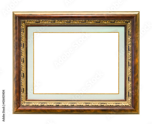 polished wooden picture frame with passe-partout