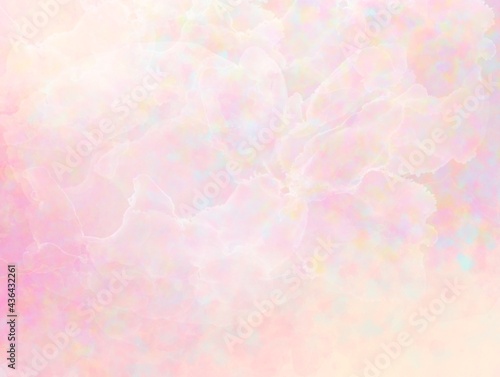 Unicorn galaxy pattern. Pastel cloud and sky with glitter. Cute bright paint like candy background theme. Concept to montage or present your product, for women, girls in princess style