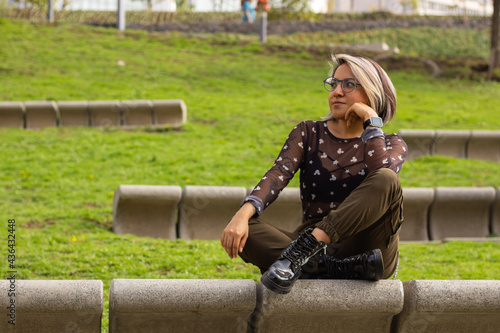 girl resting in the park