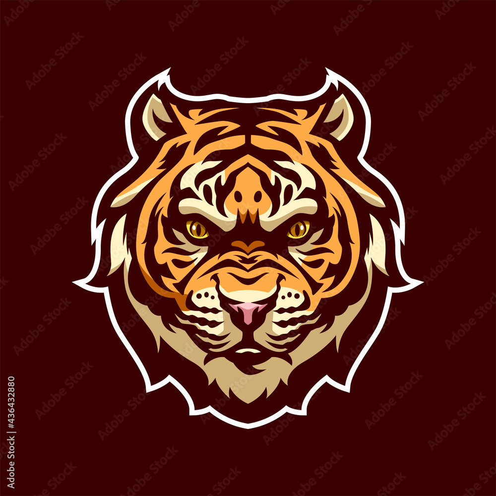 Tiger Head mascot logo illustration