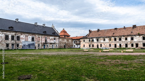 Zhovkva, Ukraine - 20.05.2021: The part of Zhovkva Castle. It was founded by Polish Hetman Stanisław Żółkiewski as his fortified residence.