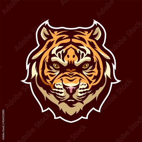 Tiger Head mascot logo illustration © Issar