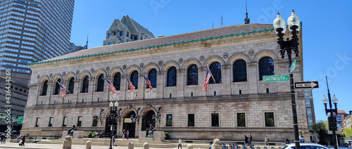 Boston Public Library. Historical library in Boston, MA in Renaissance style. May 11, 2021