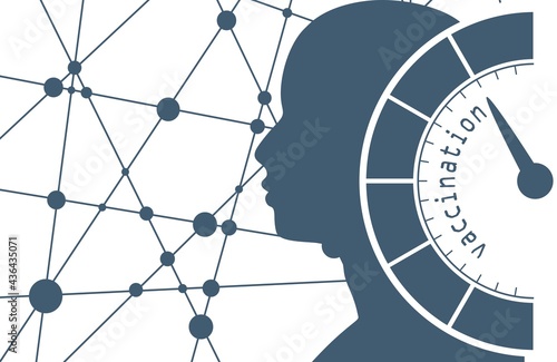 Medicine concept illustration. Head of man silhouette.