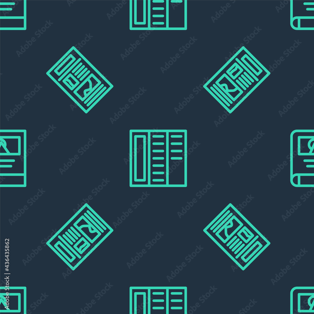 Set line Brochure, News and Photo album gallery on seamless pattern. Vector Set line Brochure, News and Photo album gallery on seamless pattern. Vector