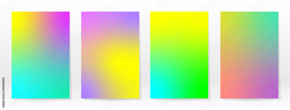 Minimal Poster. Pastel Soft. Rainbow Gradient Set.