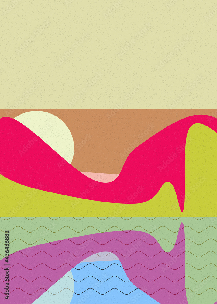 Geometric landscape generative art poster illustration Geometric landscape generative art poster illustration