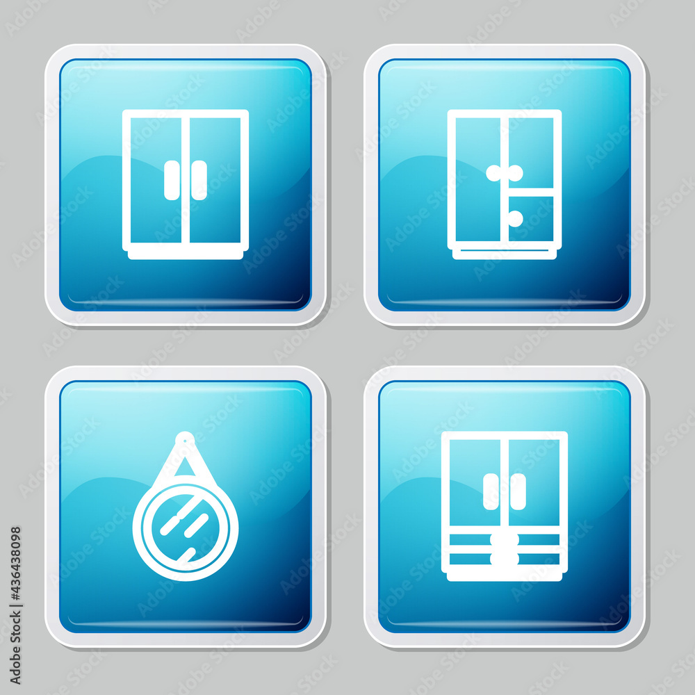 Set line Wardrobe, , Mirror and icon. Vector Set line Wardrobe, , Mirror and icon. Vector