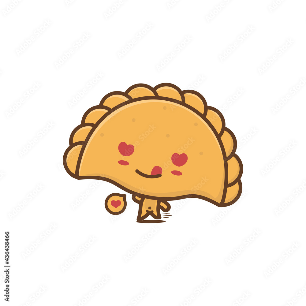 food from Latin America. empanada mascot food from Latin America. empanada mascot