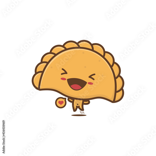 food from Latin America. empanada mascot