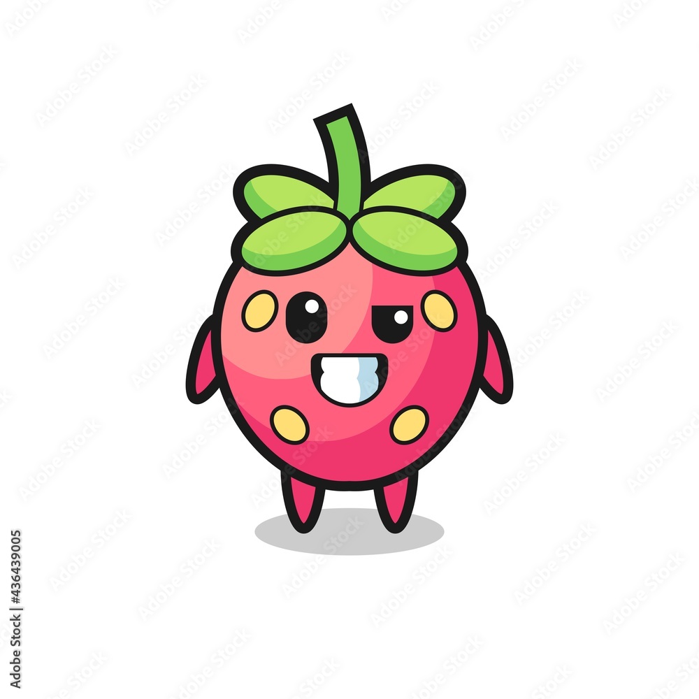 cute strawberry mascot with an optimistic face cute strawberry mascot with an optimistic face