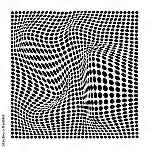 Φωτογραφία set of abstract wavy twisted distorted dots black and white texture