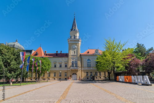 Kikinda, Serbia - May 04, 2021: Kikinda City Assembly. City Hall in Kikinda, Serbia.