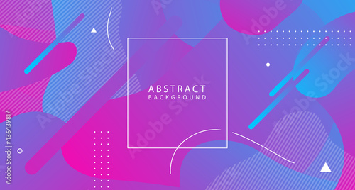 Modern fllow minimal abstract background with free geometric shapes. Memphis Vector illustration