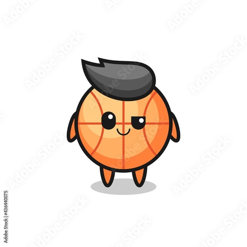 basketball cartoon with an arrogant expression