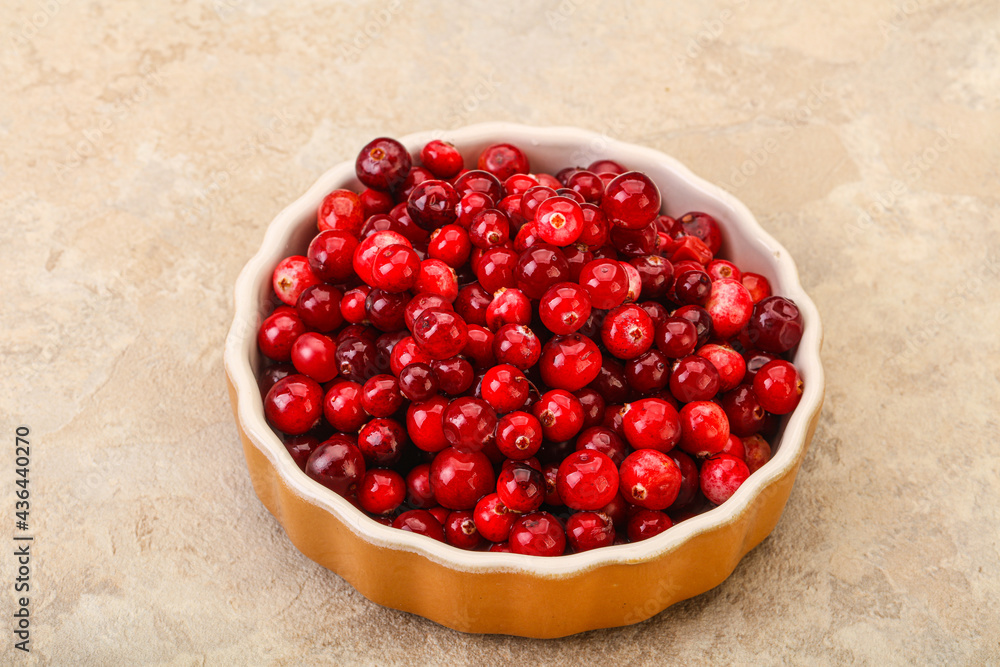 Sweet and tasty cranberry in the bowl Sweet and tasty cranberry in the bowl