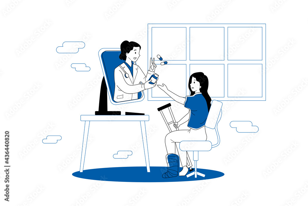 Online Doctor Consultation Illustration concept. Flat illustration isolated on white background. Online Doctor Consultation Illustration concept. Flat illustration isolated on white background.