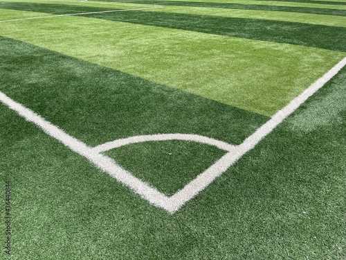 Various views of artificial turf soccer stadium