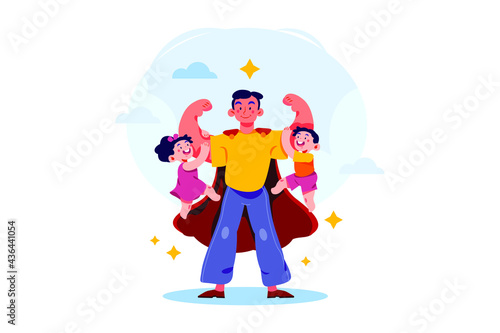 Father's Day Illustration concept. Flat illustration isolated on white background.