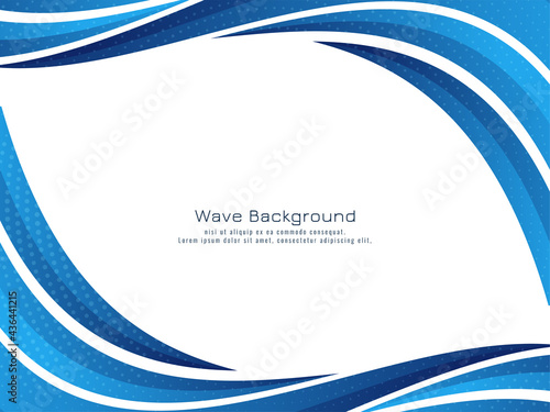 Stylish beautiful blue wave flowing design background