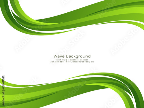 Abstract modern green wave design background photo