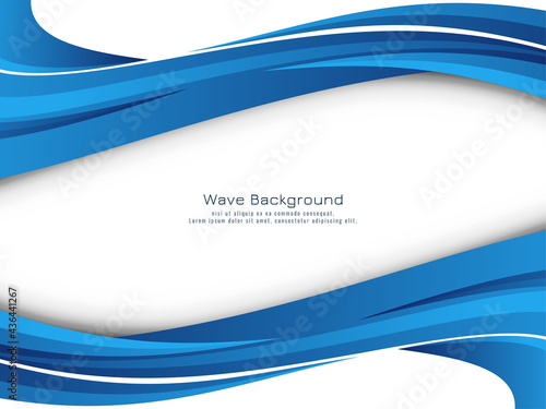 Stylish beautiful blue wave flowing design background photo