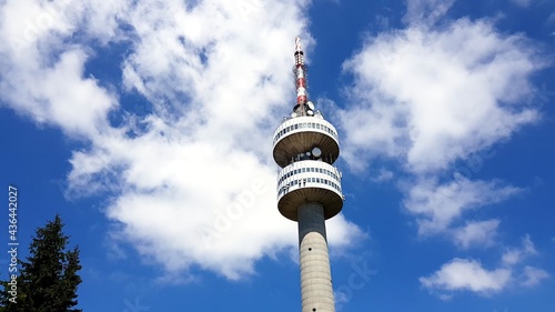 Snezhanka tv tower on Snezhanka Peak in Pamporovo during summer. photo