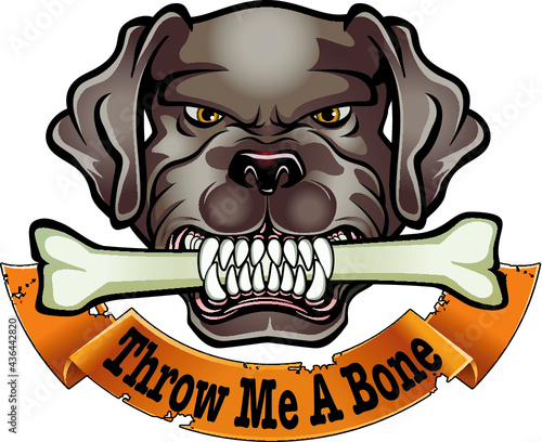 Dog with bone in mouth