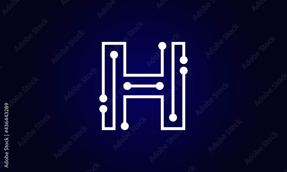 Letter H Logo Design Template, H Abstract Dot Vector Logo Icon Design