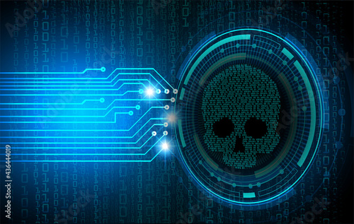 skull cyber circuit future technology concept background