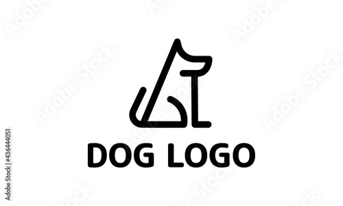 Minimal and creative dog logo design.