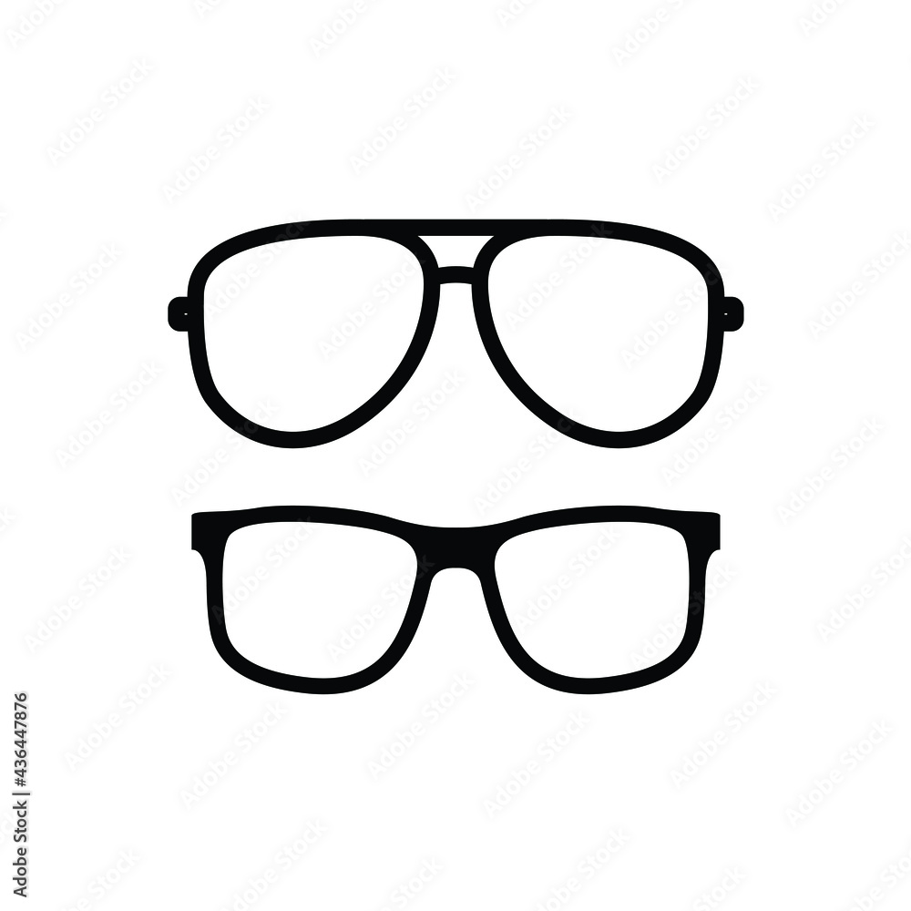 Fototapeta premium glasses ocular geek nerd vision silhouette logo design vector
