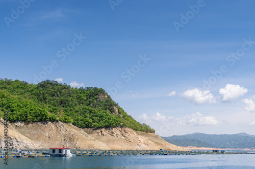 Lakes, hills and woods in Dandong, China, in spring.