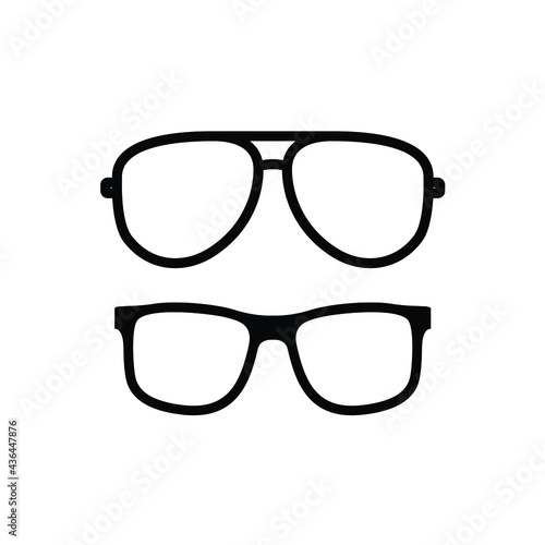 glasses ocular geek nerd vision silhouette logo design vector