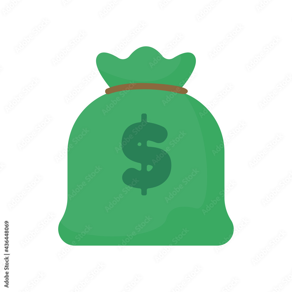 Money bag icon. Vector bags filled with large amounts of money. Money saving ideas Money bag icon. Vector bags filled with large amounts of money. Money saving ideas