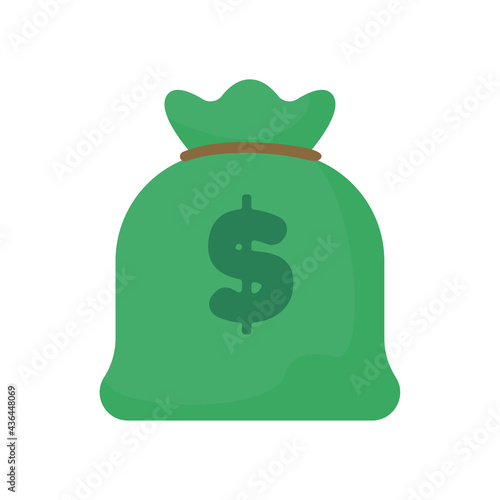 Money bag icon. Vector bags filled with large amounts of money. Money saving ideas