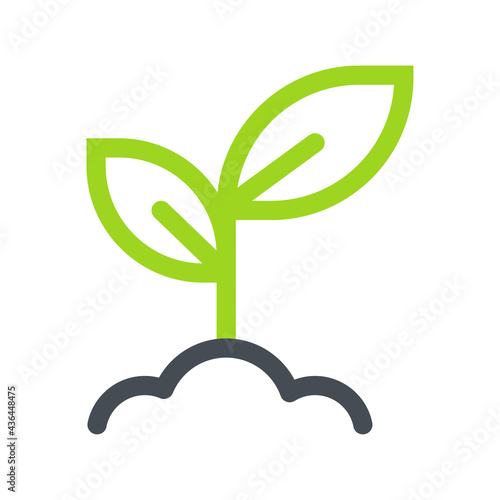 Tree planting icon. A hand that holds seedlings to plant trees Environmental protection concept