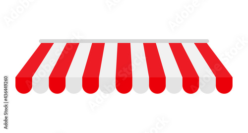 Vector shop awning. Rain protection awning for franchise stores The idea of ​​opening an online store